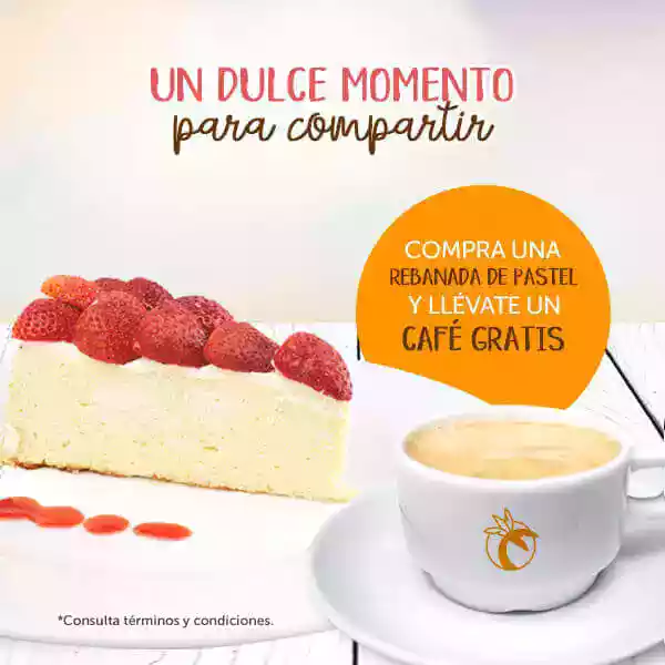 Promoción dulce momento café y pastel